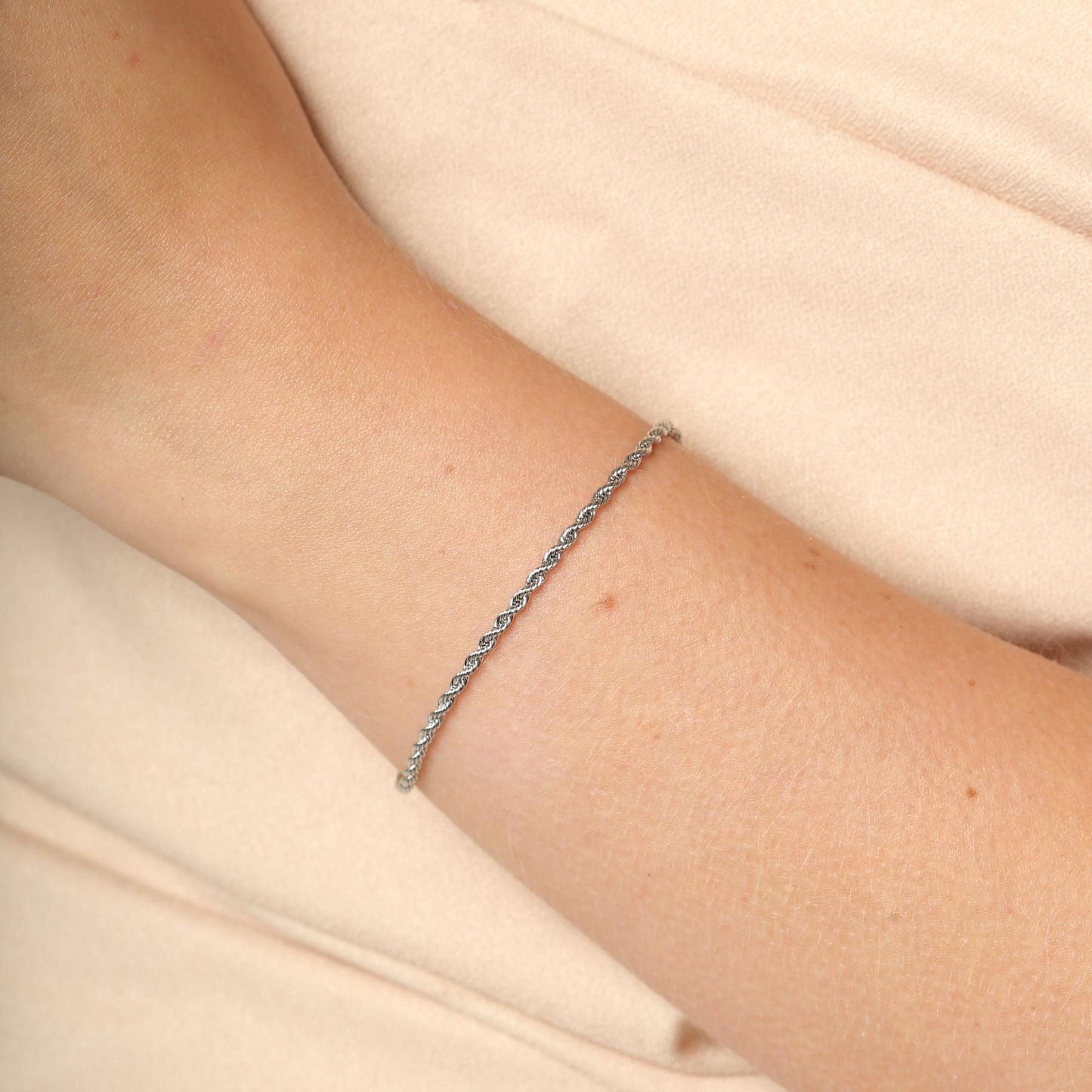 Silver Ruby Chain Bracelet