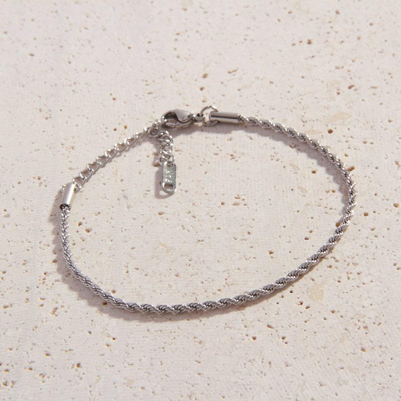 Silver Ruby Chain Bracelet