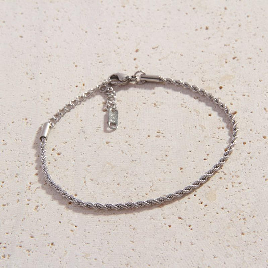 Silver Ruby Chain Bracelet