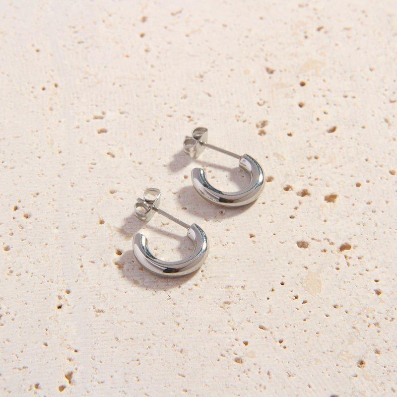 Mini Cali Silver Hoops