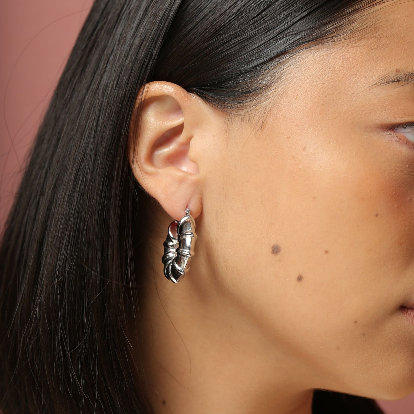 Silver Fiorella Hoops