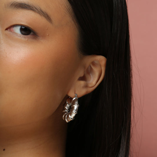 Silver Fiorella Hoops