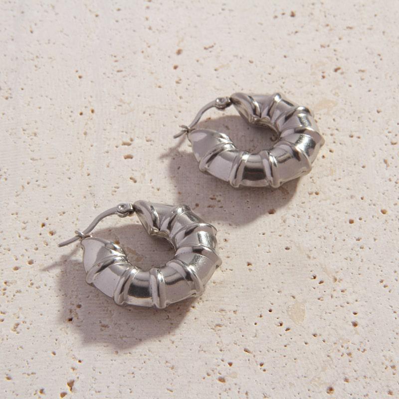 Silver Fiorella Hoops