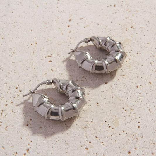 Silver Fiorella Hoops