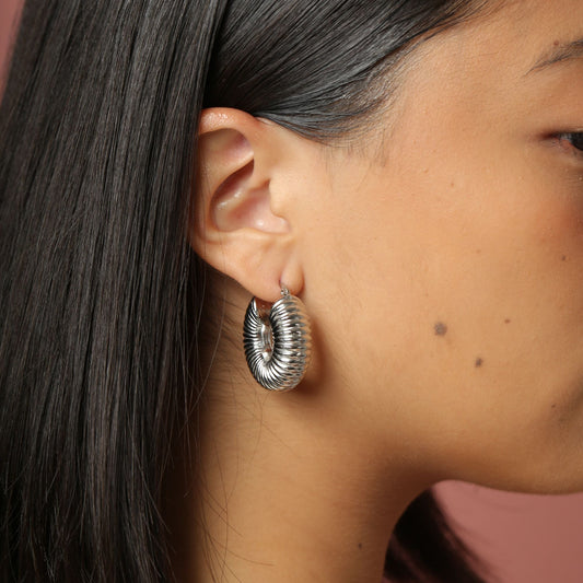 Silver Lia Hoops